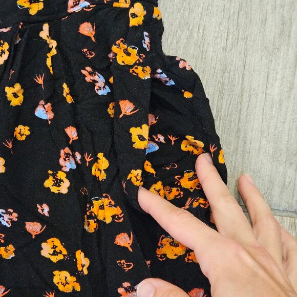 Free People L’amour Printed Romper Womens Size 2 Black Floral Boho Mini Indie - Picture 8 of 11